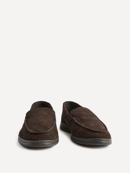 Apparel Brown Suede Leather Loafers