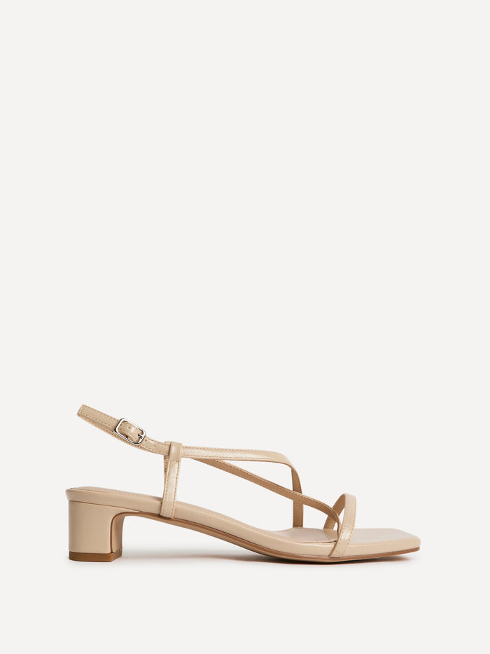 Arden Nude Faux Leather Block Heeled Sandals