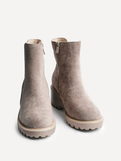 Attend Taupe Wedged Ankle Boots