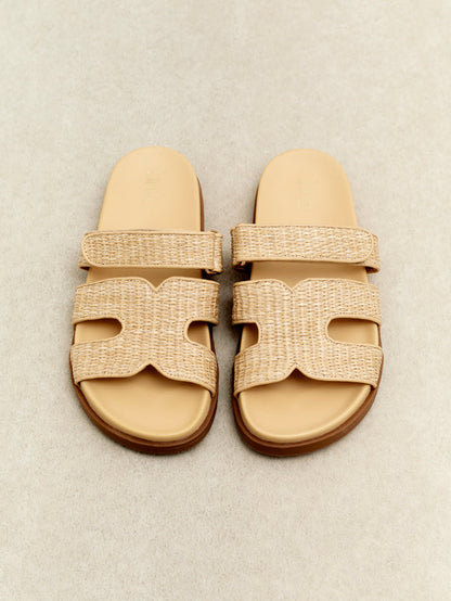 Avena Natural Flat Sandals