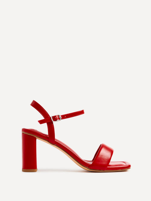 Balfour Red Faux Leather Heeled Sandals