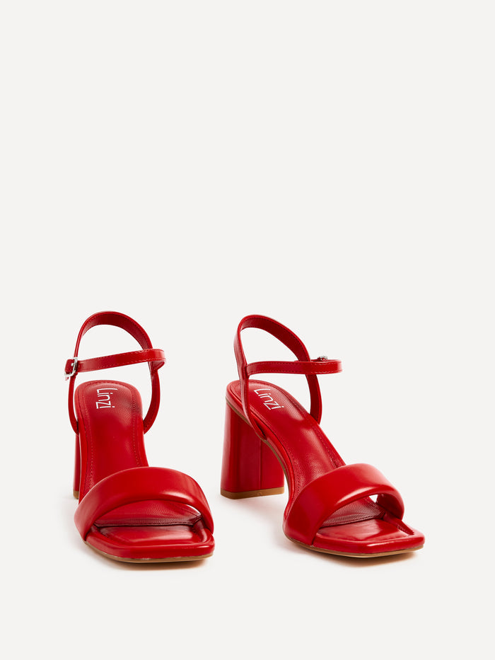 Balfour Red Faux Leather Heeled Sandals