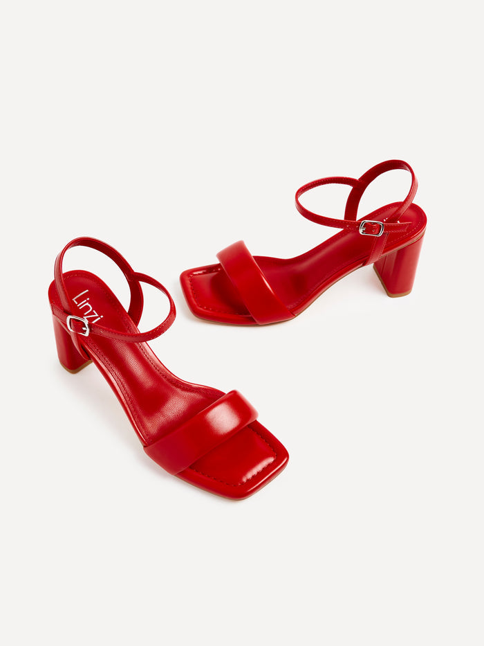 Balfour Red Faux Leather Heeled Sandals