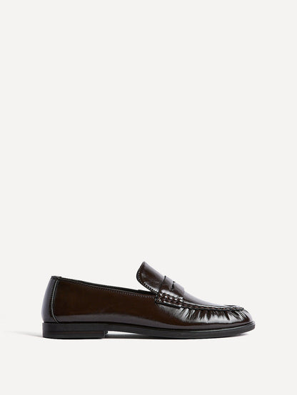 Belmont Brown High Shine Faux Leather Loafers