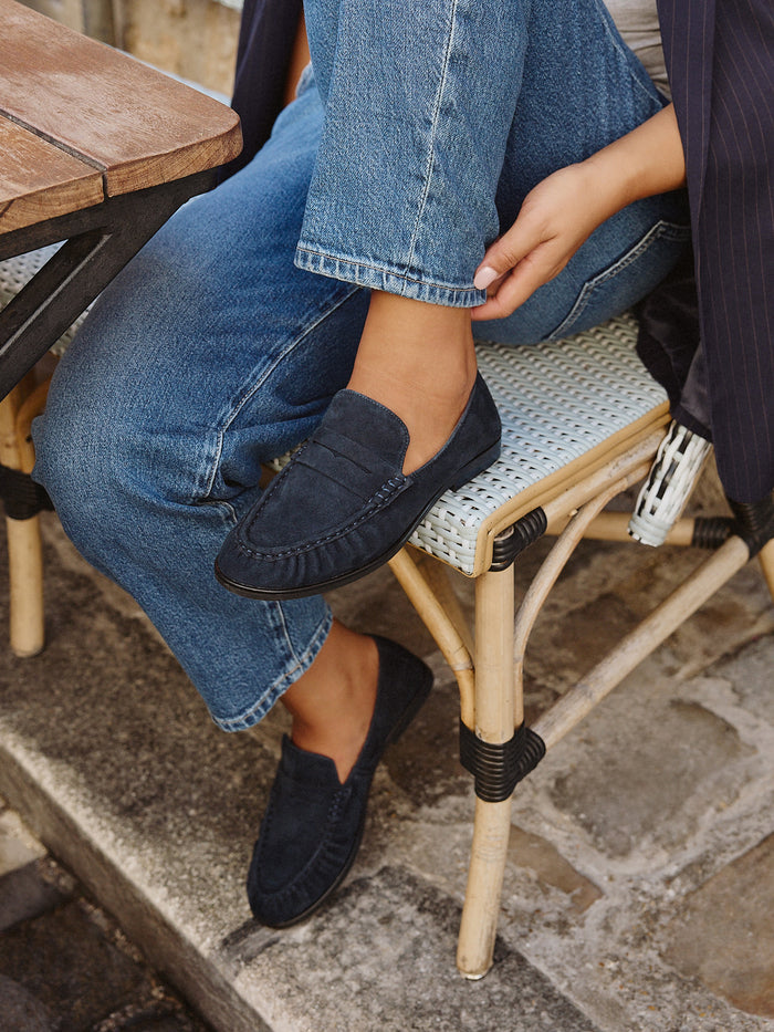 Belmont Navy Suede Loafers