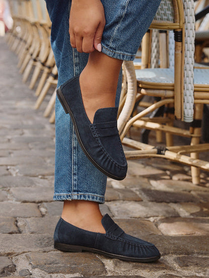 Belmont Navy Suede Loafers