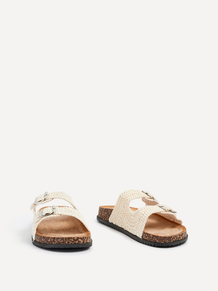 Brianna Beige Flat Sandals