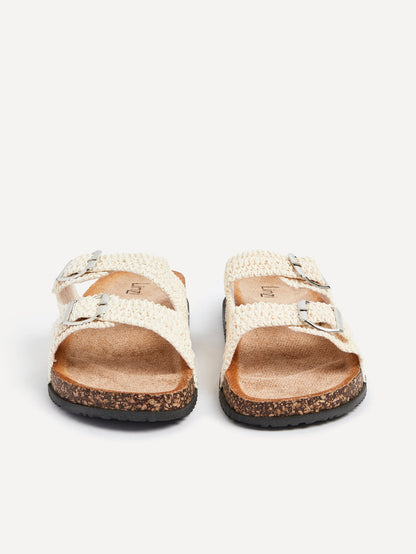 Brianna Beige Flat Sandals