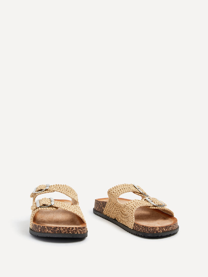 Brianna Natural Double Buckle Sandals