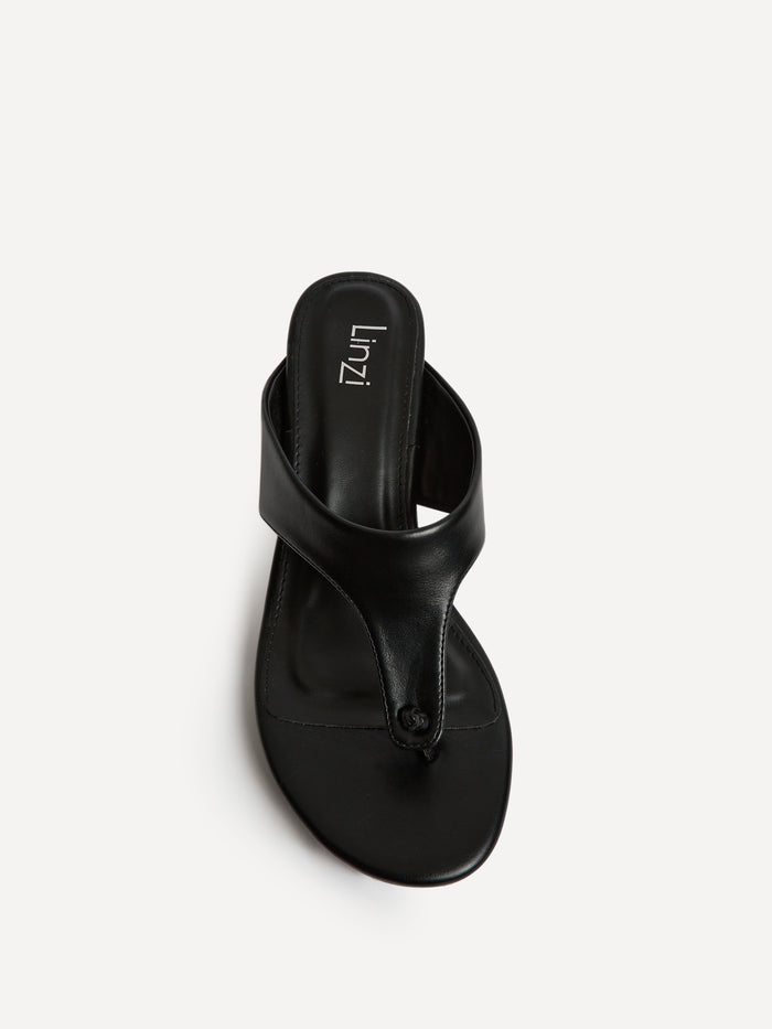 Briar Black Toe Post Mule Heels