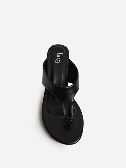 Briar Black Toe Post Mule Heels