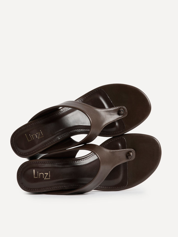 Briar Brown Toe Post Mule Heels