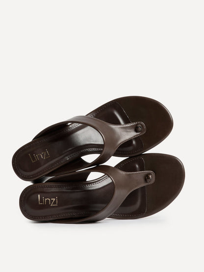 Briar Brown Toe Post Mule Heels