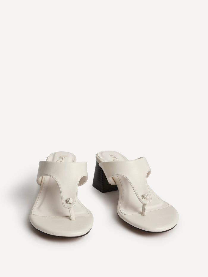 Briar Ivory Toe Post Mule Heels