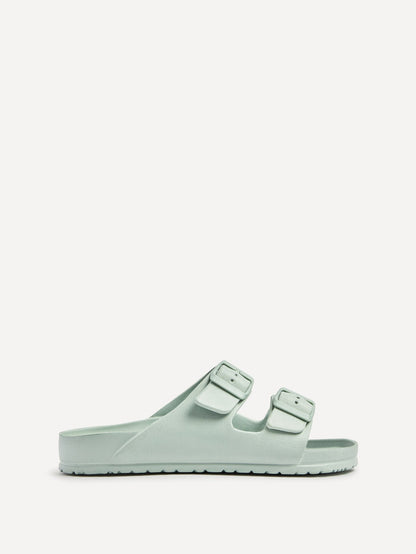 Candice Mint Slip On Slider Sandals