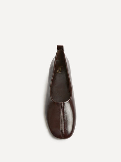 Capsule Brown Faux Leather Ballet Flats