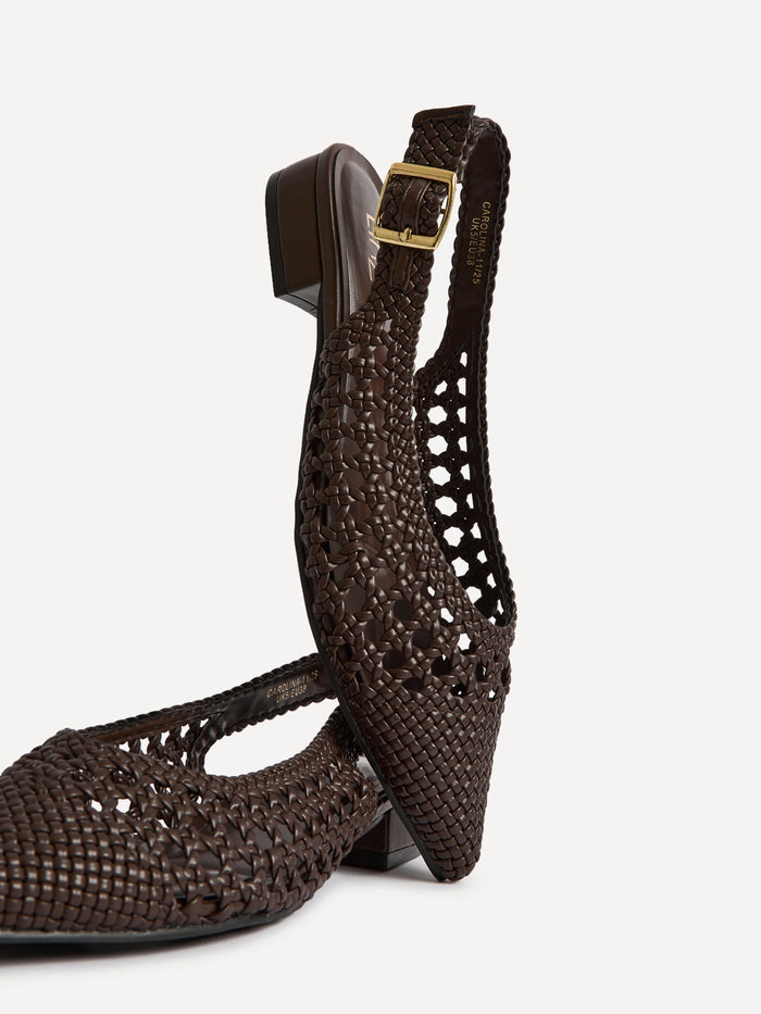 Carolina Brown Faux Leather Ballet Flats