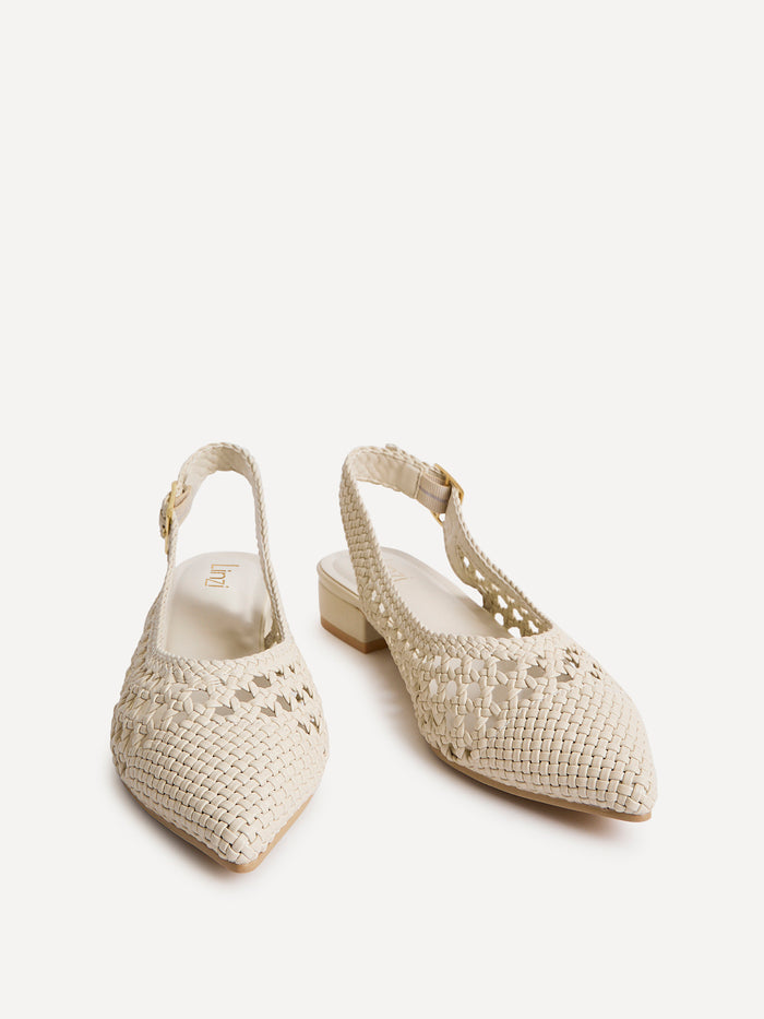 Carolina Ivory Faux Leather Ballet Flats