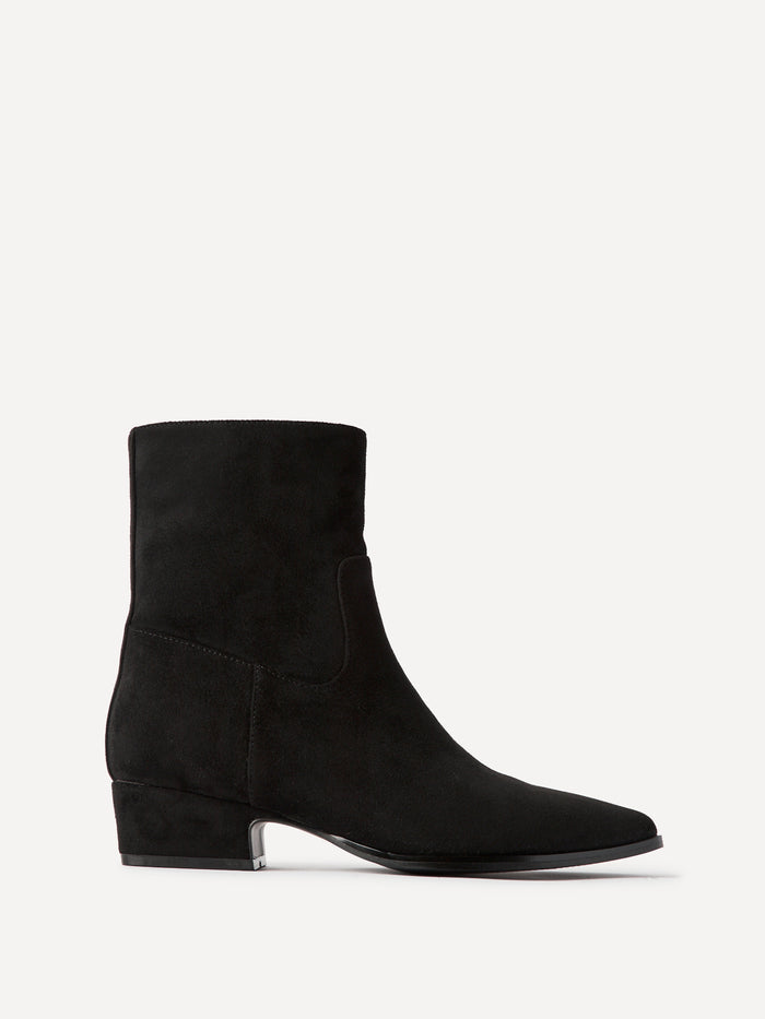 Chalet Black Faux Suede Ankle Boots
