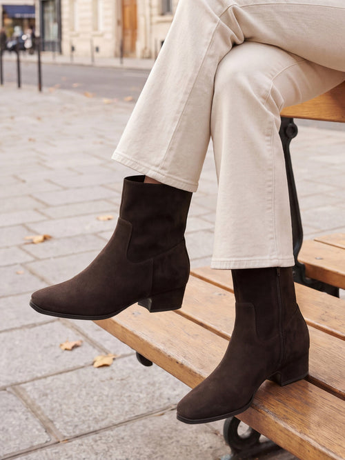 Chalet Brown Faux Suede Ankle Boots