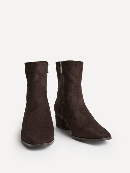 Chalet Brown Faux Suede Ankle Boots