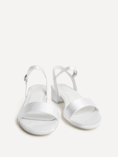 Chapel Bridal Ivory Satin Heeled Sandals