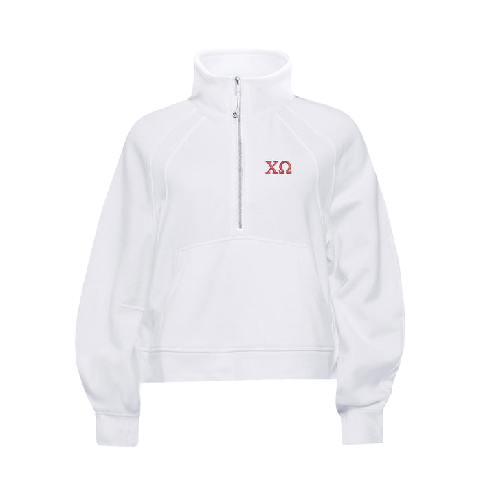 Chi Omega lululemon Scuba Oversized Funnel-Neck Half Zip - White