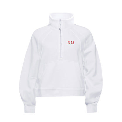 Chi Omega lululemon Scuba Oversized Funnel-Neck Half Zip - White