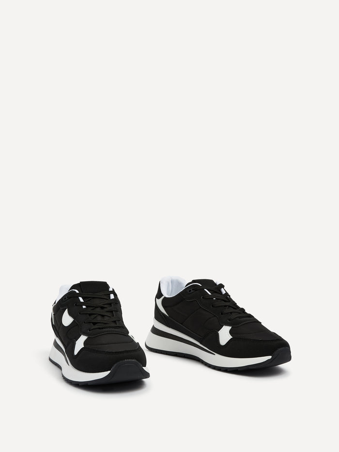 Clapham Black Wedged Trainers