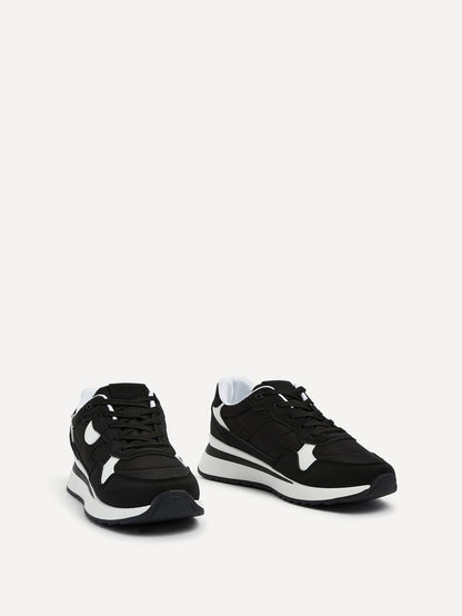 Clapham Black Wedged Trainers