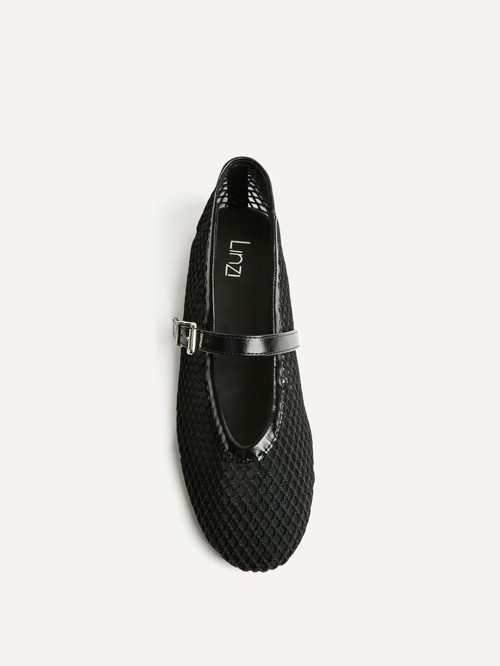 Clara Black Mesh Mary Jane Pumps