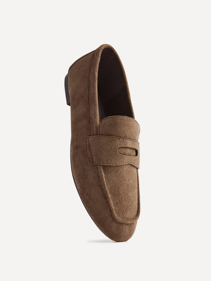 Clarify Brown Square Toe Loafers