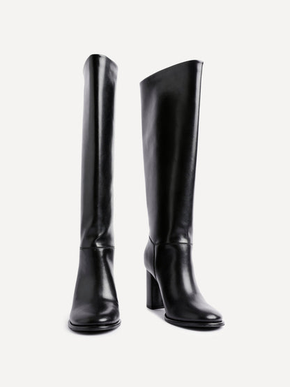 Cole Black Long Heeled Boots