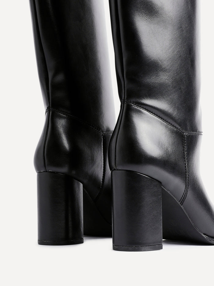 Cole Black Long Heeled Boots