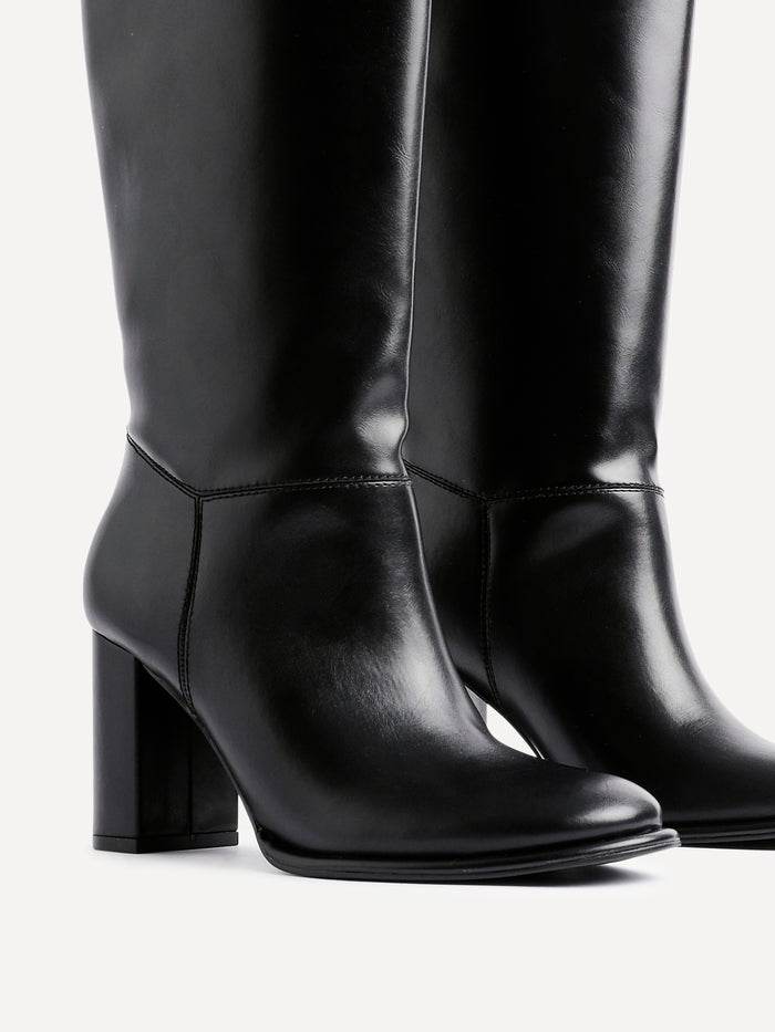 Cole Black Long Heeled Boots
