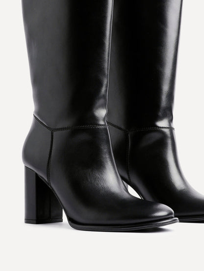 Cole Black Long Heeled Boots