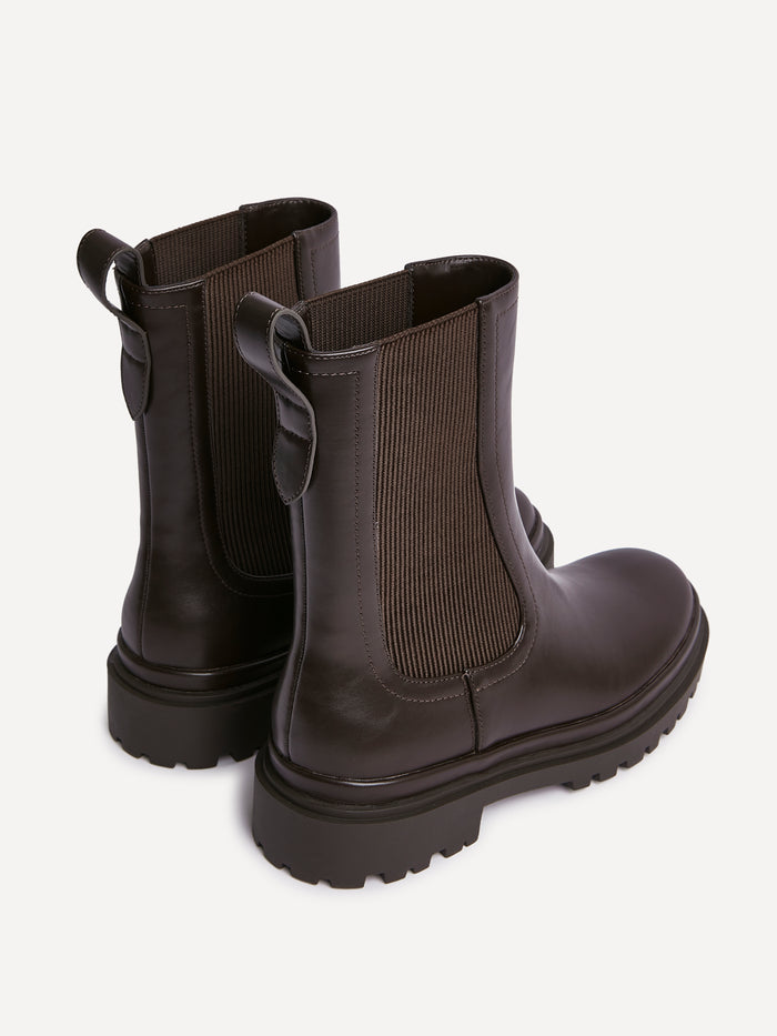 Command Brown Chunky Chelsea Boots