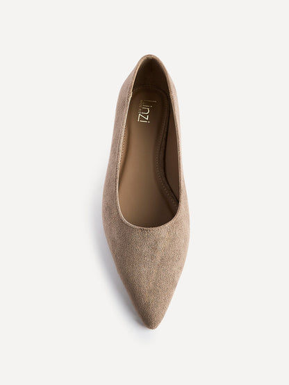Compete Wide Fit Taupe Faux Suede Pumps