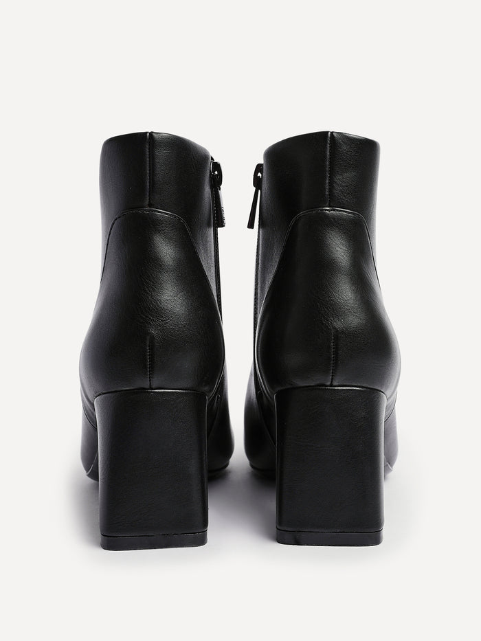Cove Black Heeled Ankle Boots