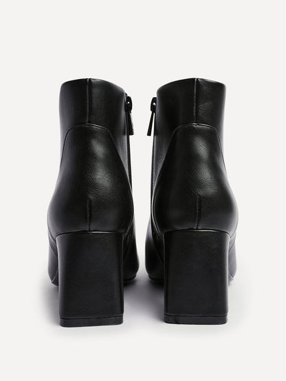Cove Black Heeled Ankle Boots