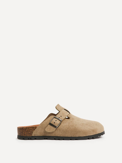 Cyrus Taupe Soft Footbed Clogs