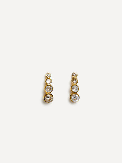 Dazzle Gold Crystal Drop Earrings