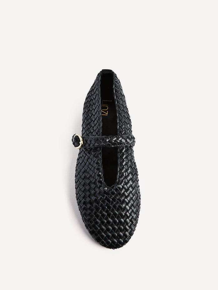 Debut Black Handwoven Ballet Flats