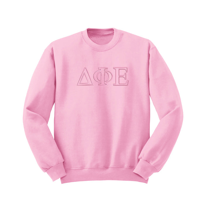 Delta Phi Epsilon Outline Monochromatic Crewneck