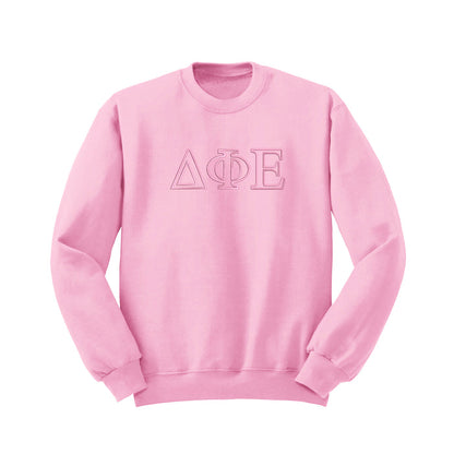 Delta Phi Epsilon Outline Monochromatic Crewneck