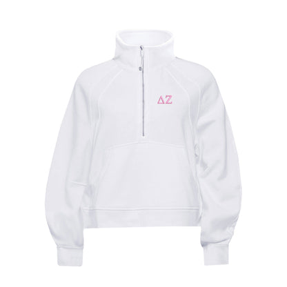 Delta Zeta lululemon Scuba Oversized FUNNEL-Neck Half Zip - White