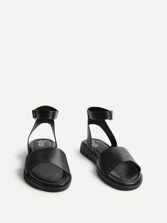 Denia Wide Fit Black Sandals