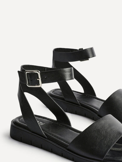 Denia Wide Fit Black Sandals