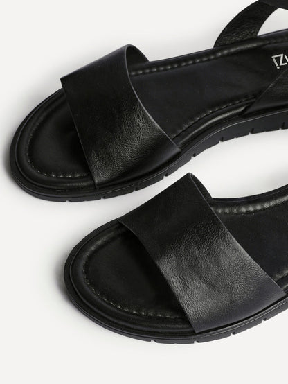 Denia Wide Fit Black Sandals