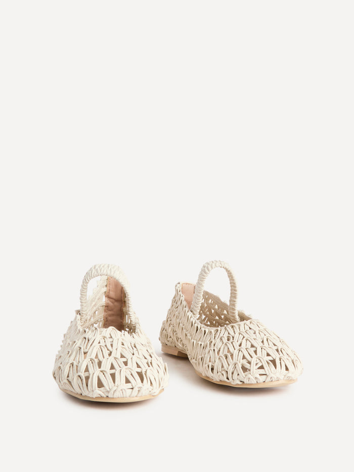 Devon Ivory Handwoven Ballet Flats